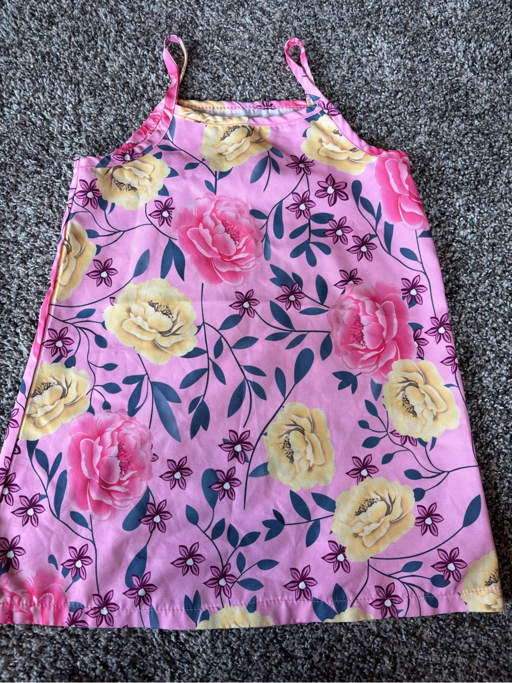 Girls' Pink Floral Casual Sundress